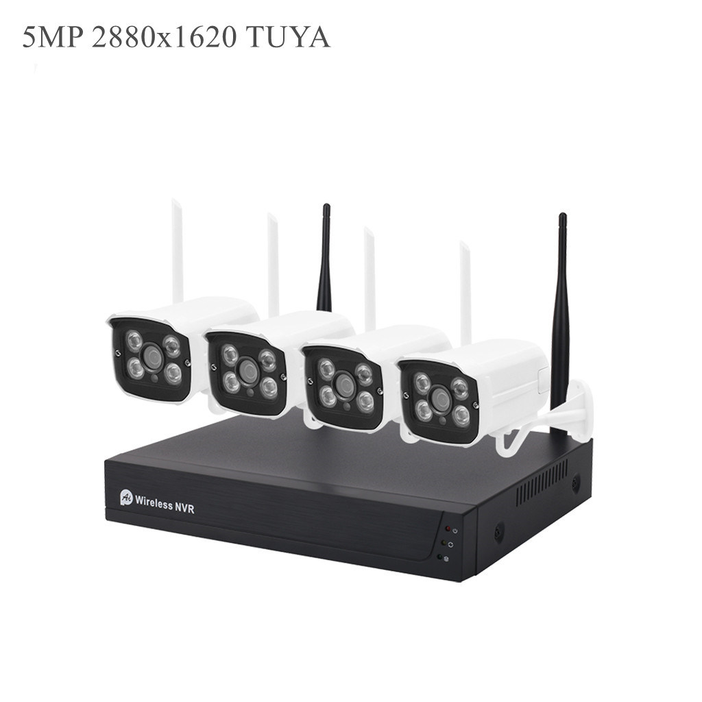 WiFi NVR Kit 5MP Home Security System Wireless Kit 2.4G WiFi 4CH CCTV Camera